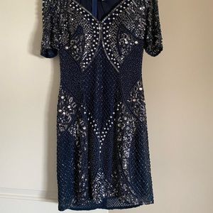 Scala beaded short dress navy